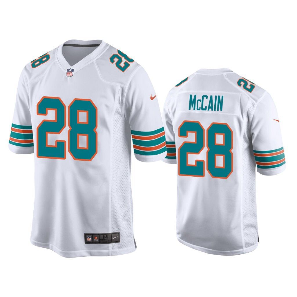 Men Miami Dolphins #28 Bobby McCain Nike White Game NFL Jersey
